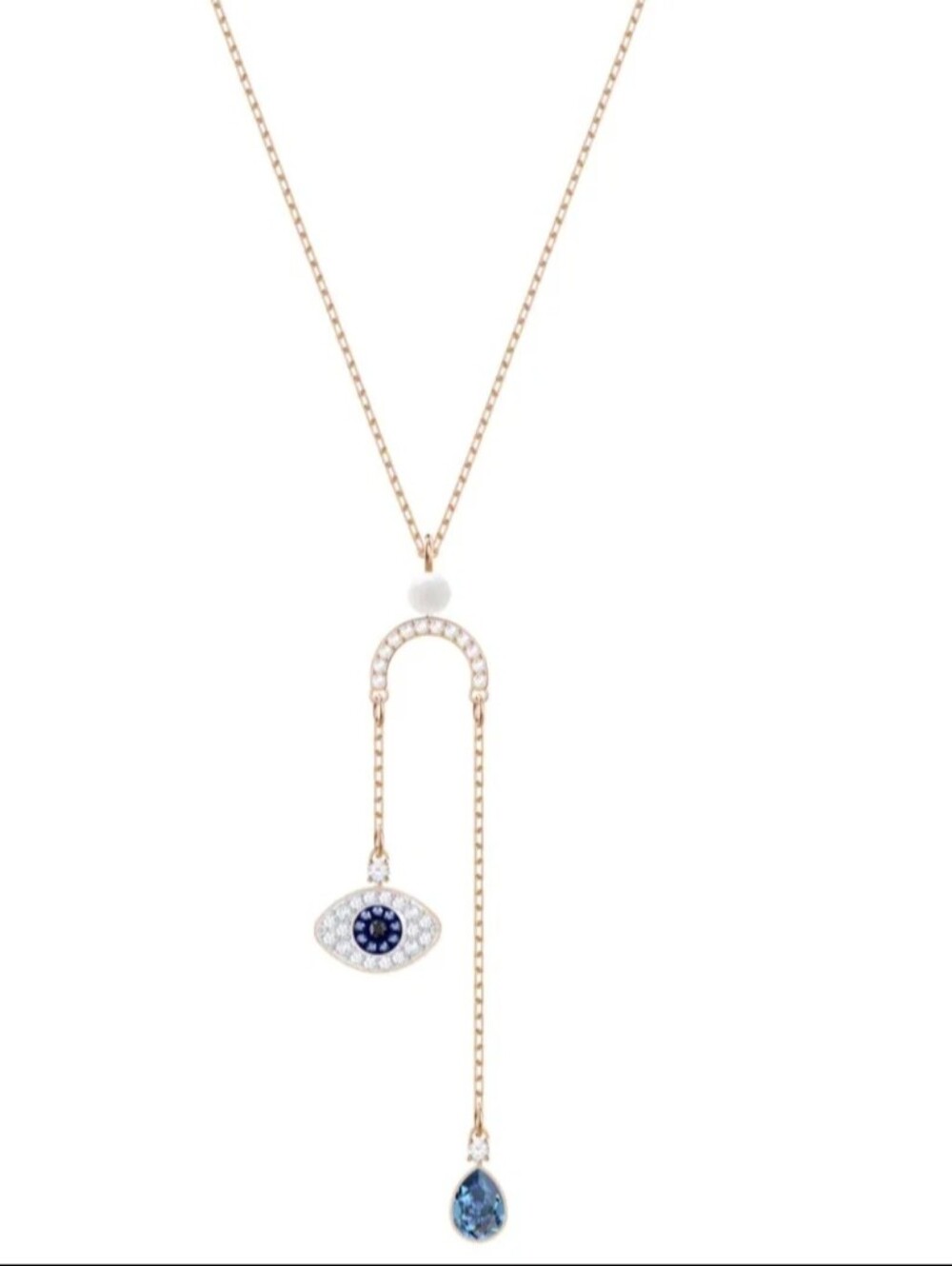Swarovski Women's Necklace Symbolic Evil Eye Symbol Gold Tone Y